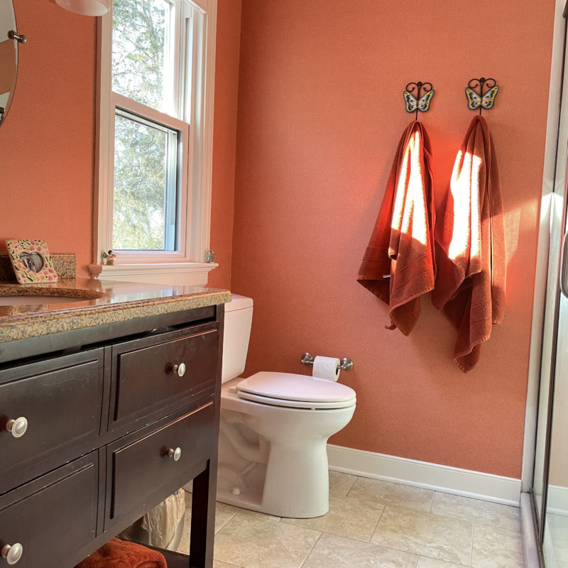 Before/After :: Warming up a Bathroom Simply with Wallpaper